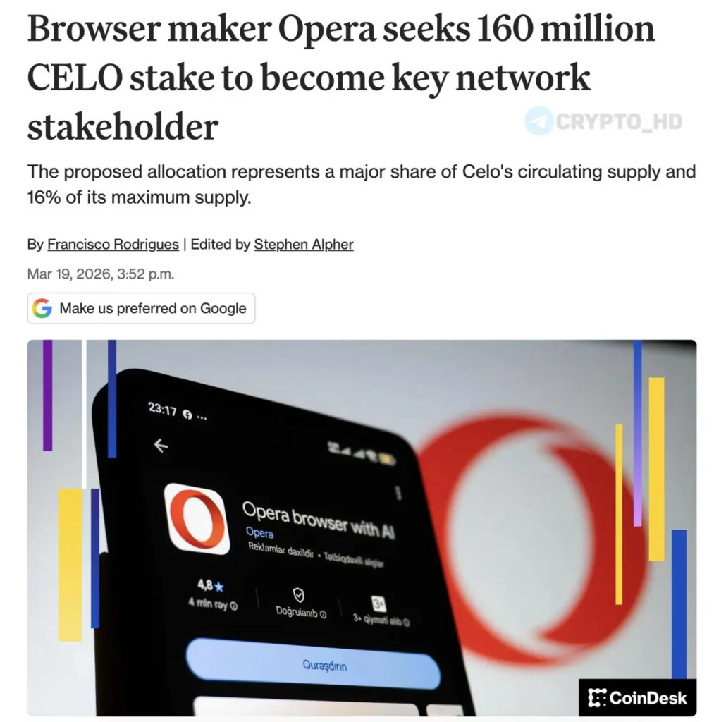 Opera анонсировала крупную сделку с токеном CELO: что известно о MiniPay и перспективах партнерства