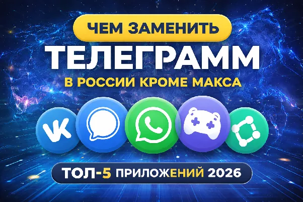Иллюстрация к материалу «Чем заменить Телеграмм в России кроме Макса: рабочие альтернативы в 2026» в разделе Журнал