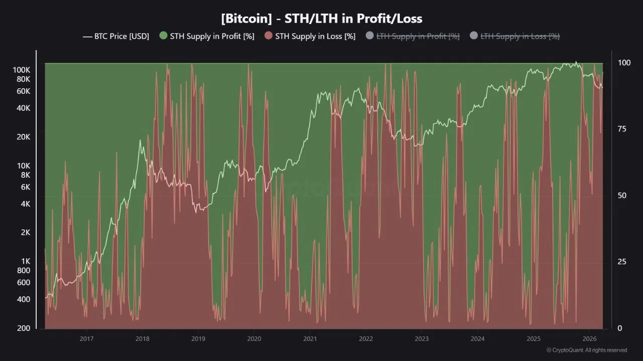Краткосрочные инвесторы Bitcoin владеют 5,2 млн BTC, но большинство находятся в убытке