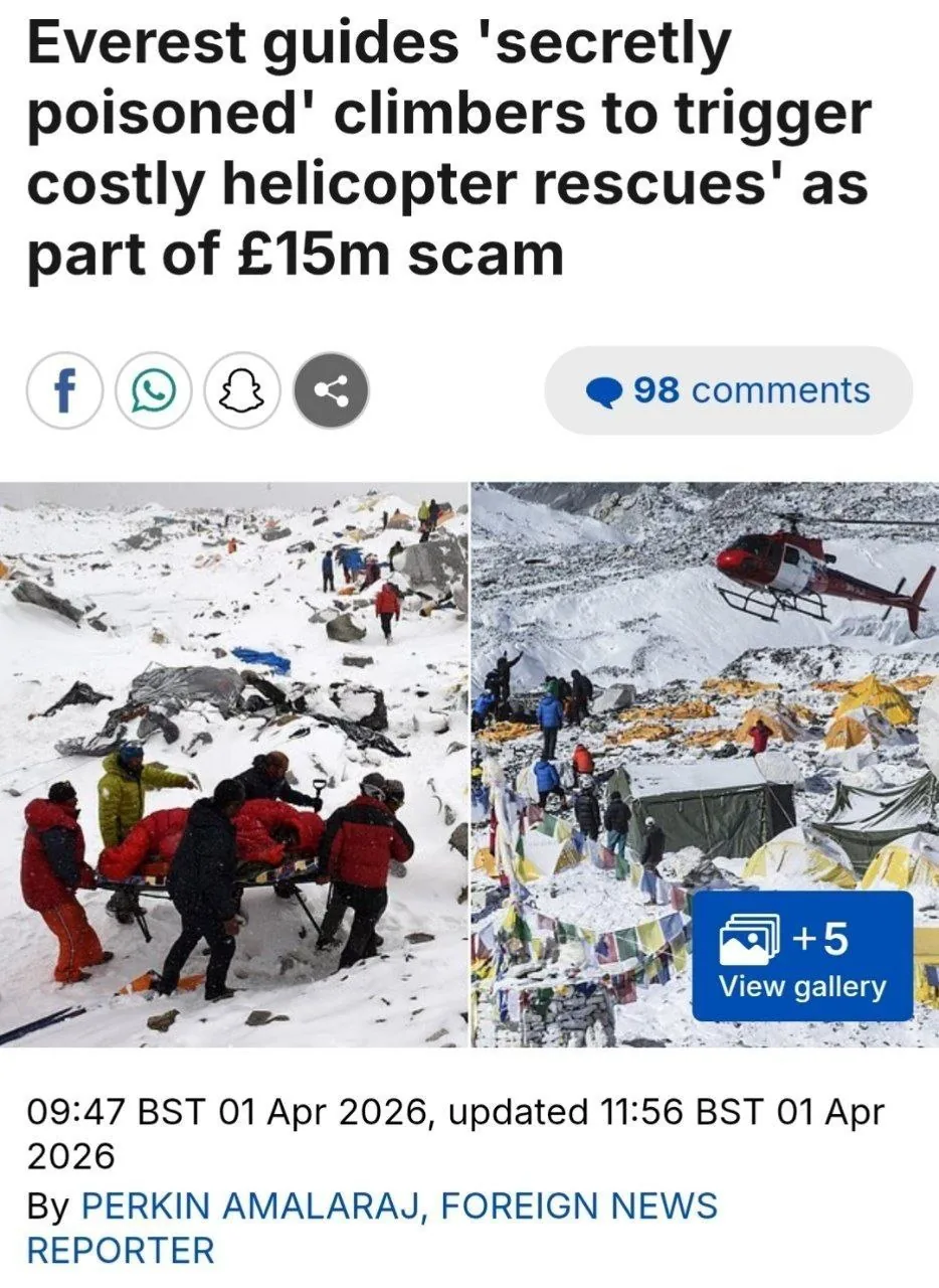 На Эвересте выявили схему с подмешиванием туристам веществ в еду ради прибыли от спасательных операций