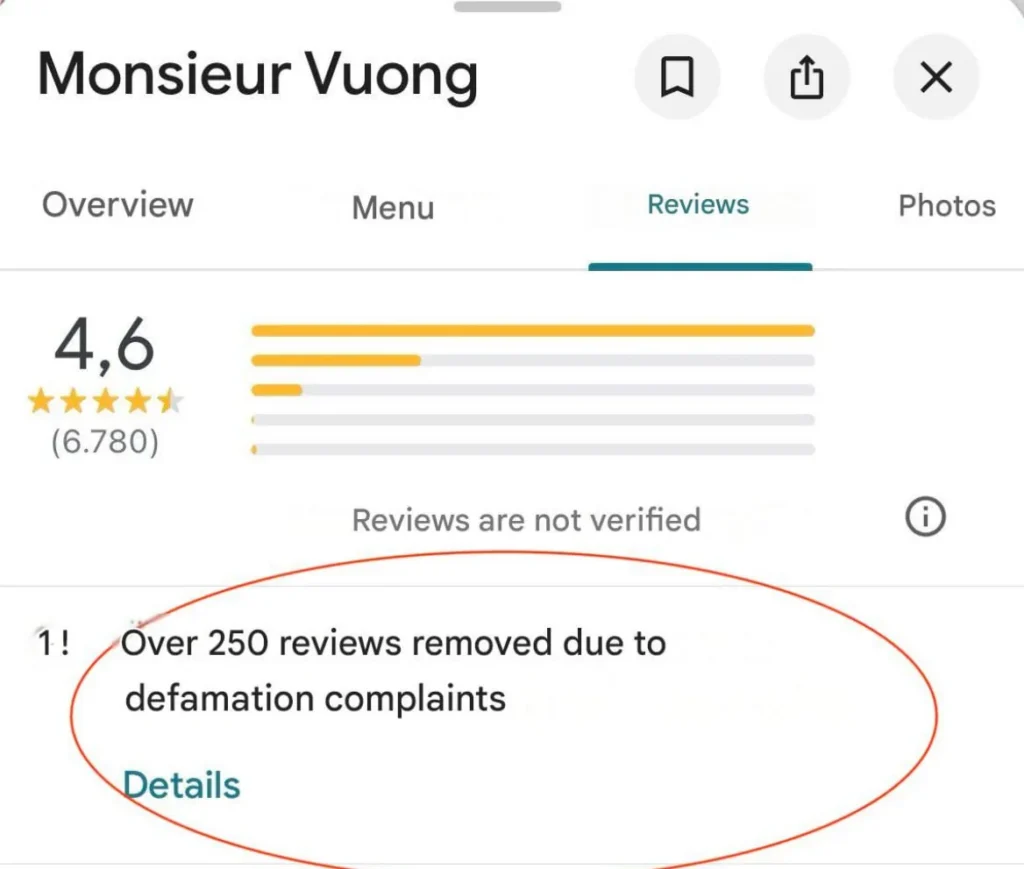 Google внедряет отображение количества удалённых отзывов в профиле пользователей