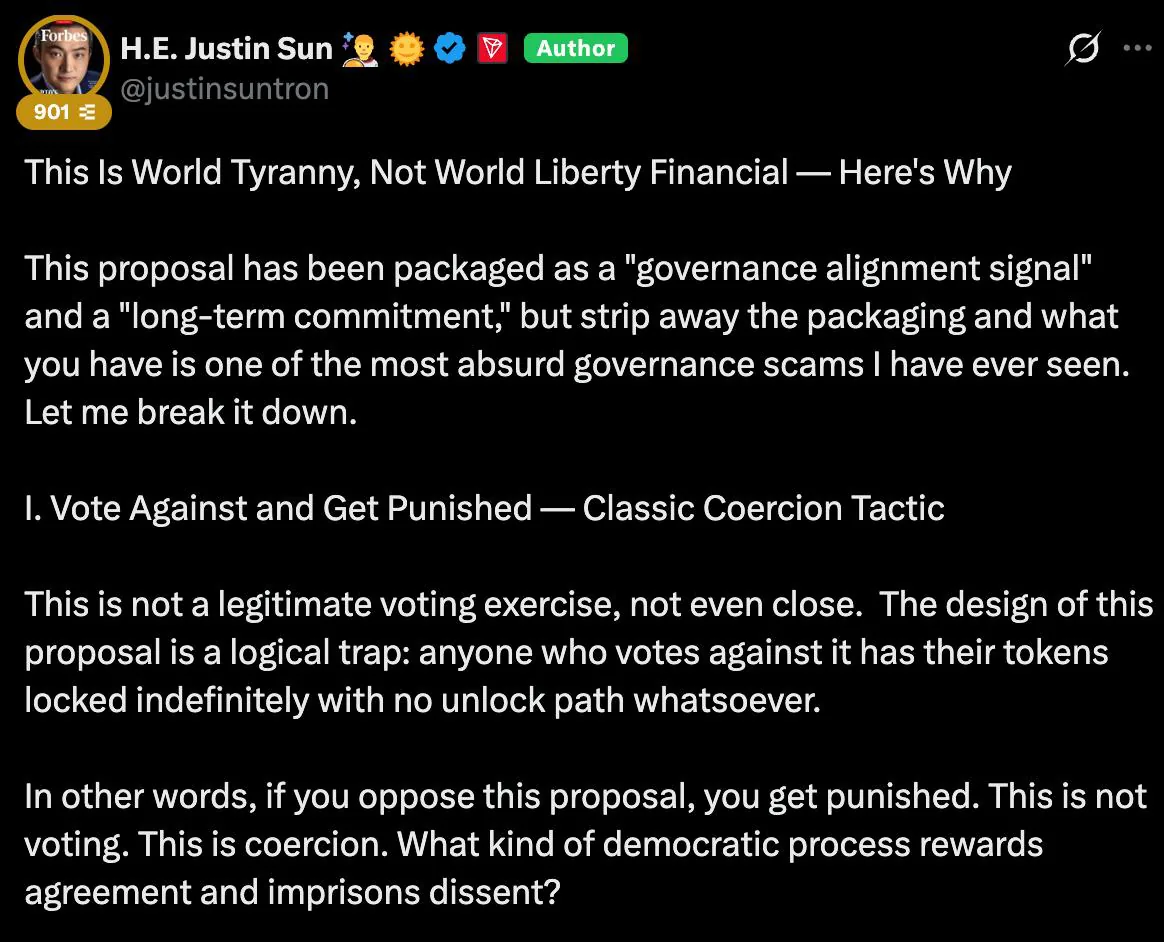 Криптопроект World Liberty Financial вызвал недовольство инвесторов из-за изменений в схеме вестинга токенов