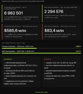 Крупнейший корпоративный инвестор Solana Forward Industries отчитался о рекордных убытках из-за падения курса токена