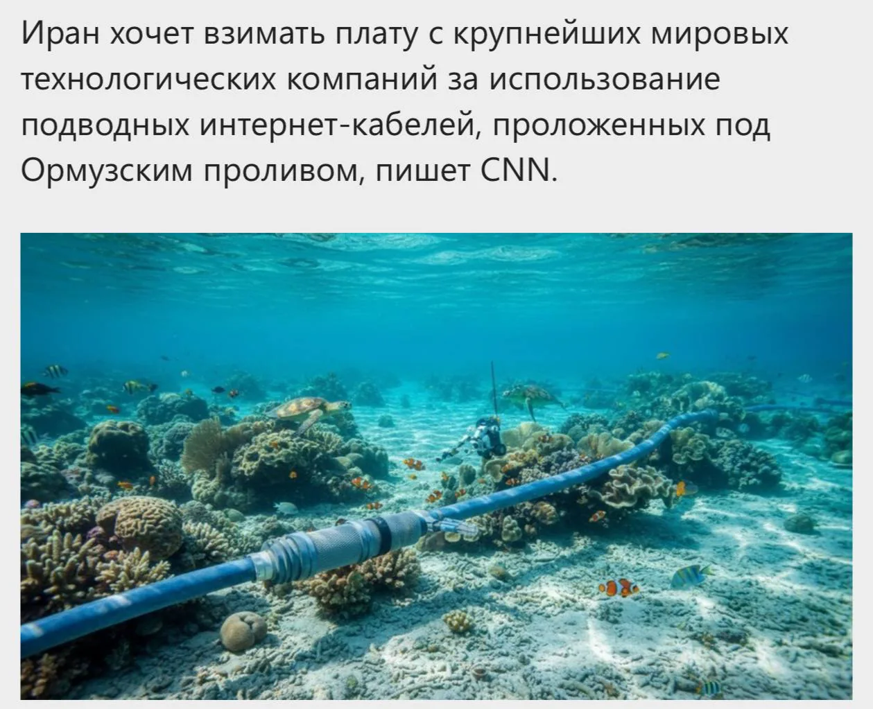 Иран угрожает перерезать подводные кабели в Ормузском проливе из-за невыплаты сборов