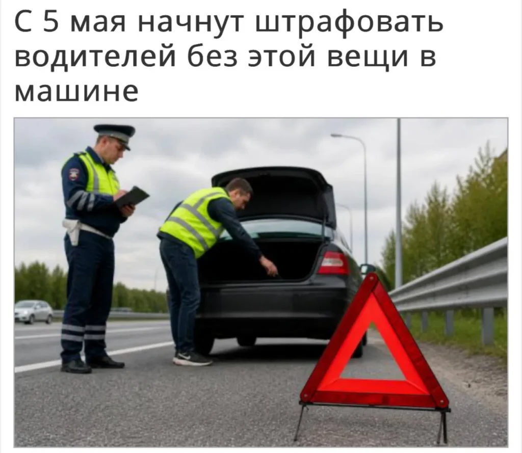 В России вводят штрафы за отсутствие аварийного знака в автомобиле