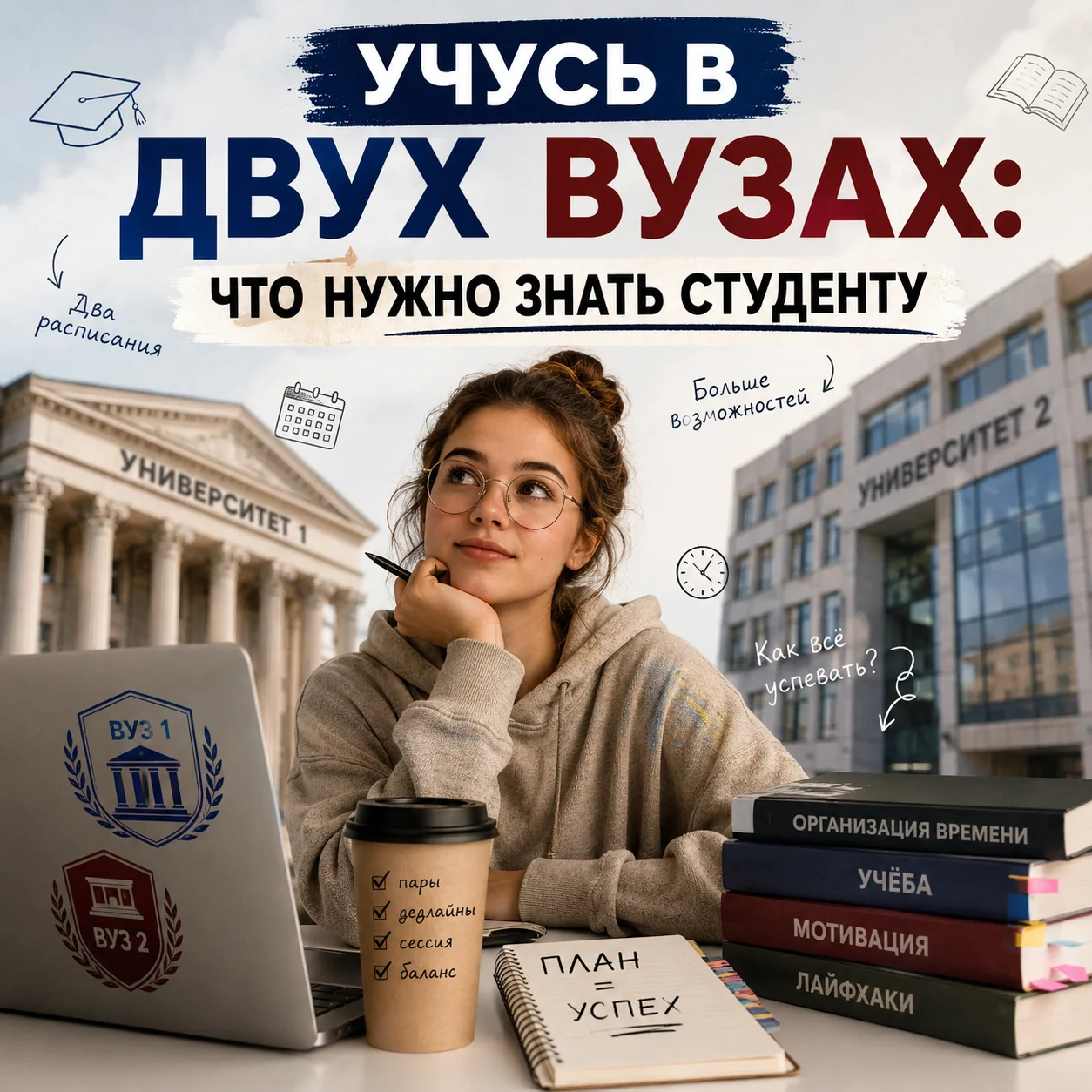 Студентка планирует параллельное обучение в двух вузах