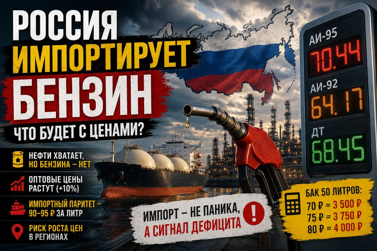 Россия начнет импорт бензина: что это значит для цен на топливо