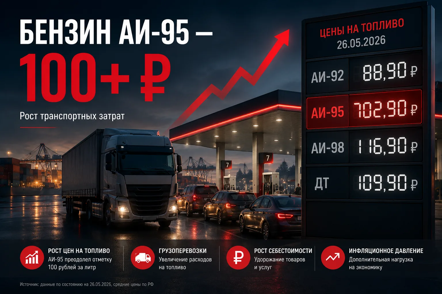 Рост транспортных затрат из-за бензина и топлива в 2026 году