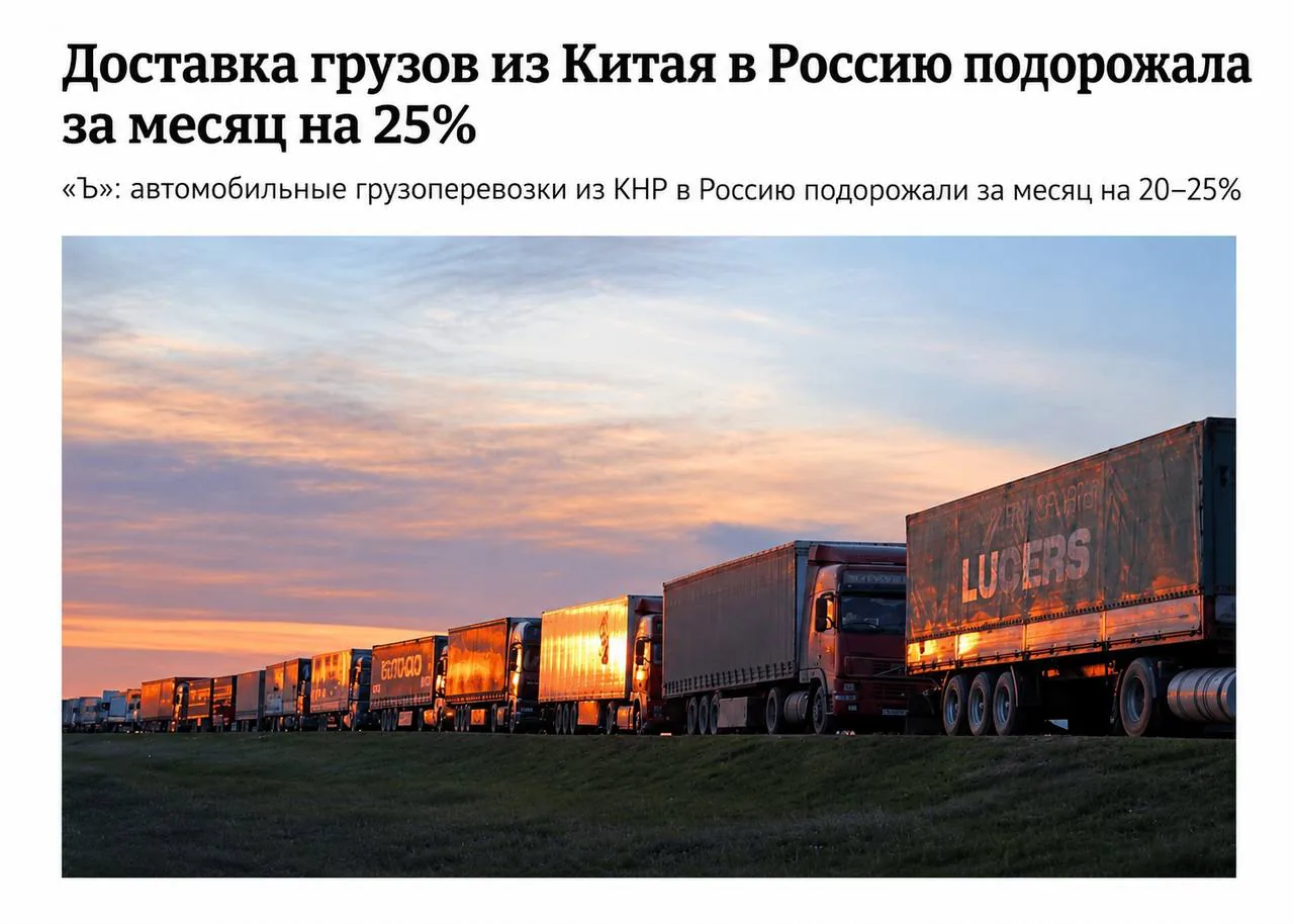 Рост цен на китайские товары в России из-за удорожания логистики