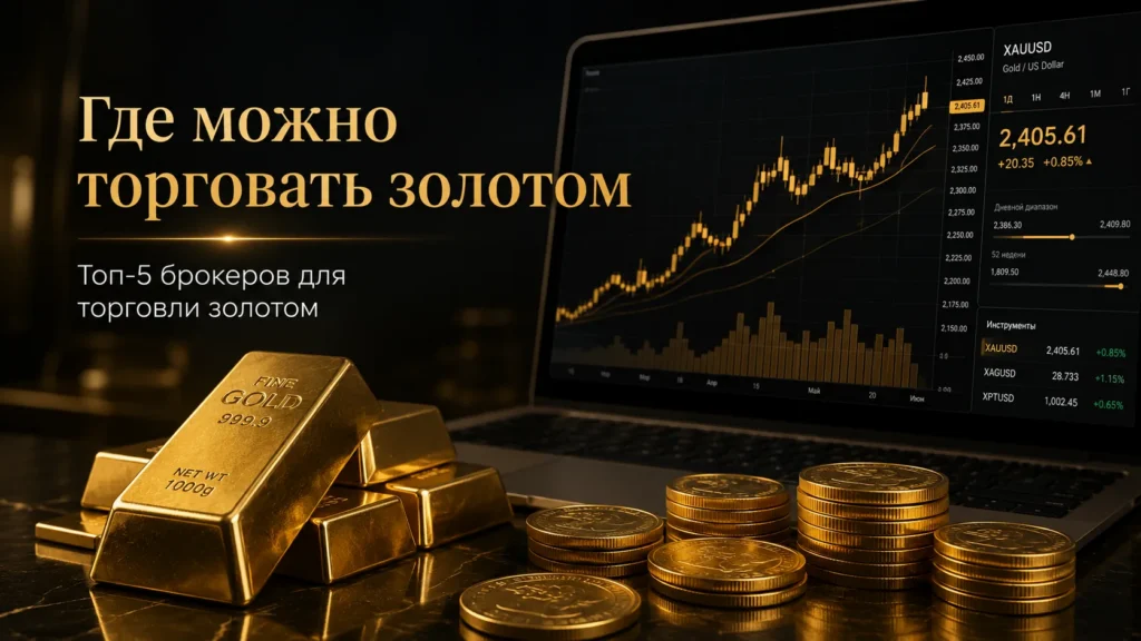 Где можно торговать золотом: график XAU/USD и топ-5 брокеров