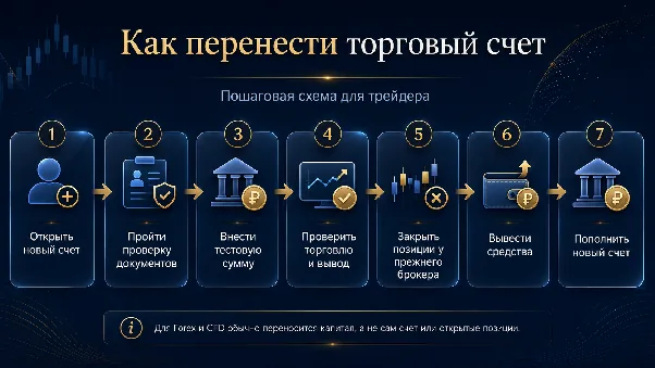 Схема переноса торгового капитала между брокерами