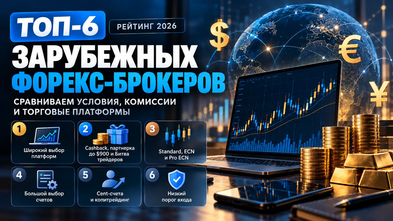Топ-6 зарубежных форекс-брокеров в 2026 году